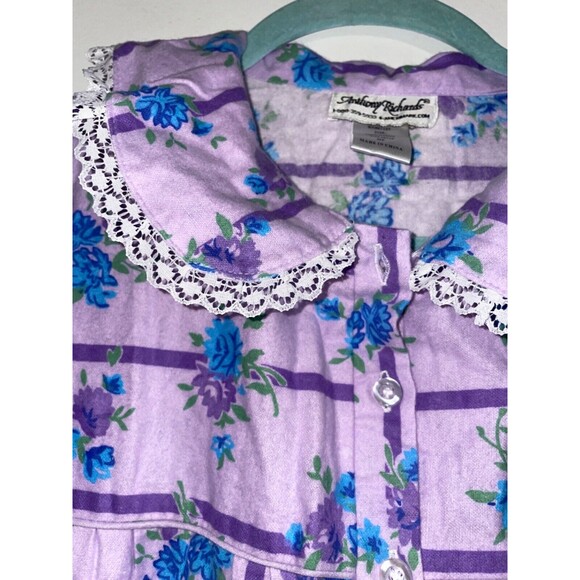 Anthony Richards Vintage NWOT Flannel Nightgown size MP Romantic Retro Cotton - Picture 3 of 5